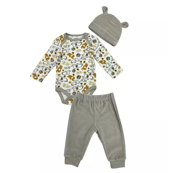CHICK PEA Baby  Bodysuit, Joggers and Hat, 3 Piece Set 6-9 Months NWT - Picture 1 of 4
